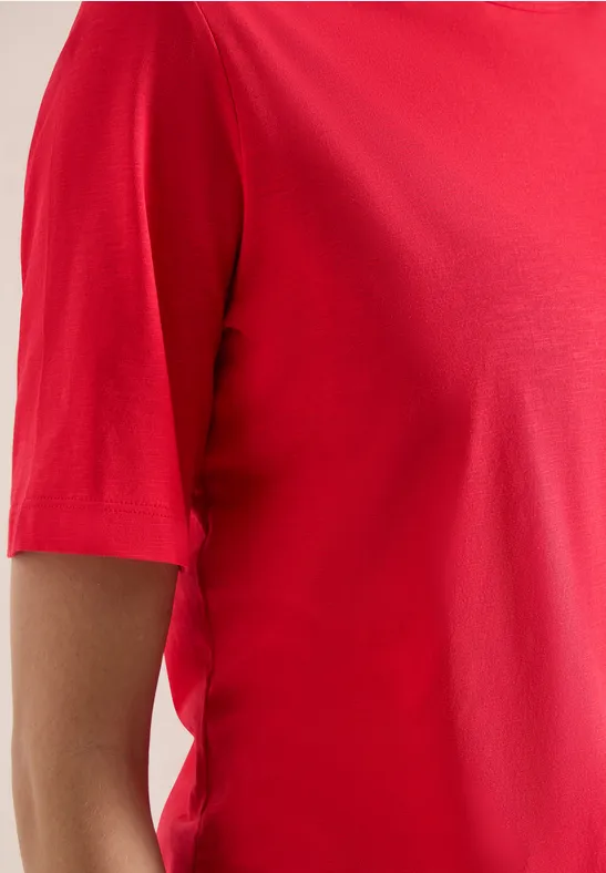 Kurzarm T-Shirt aus reiner Baumwolle glazed apple red