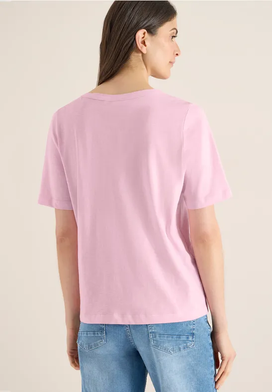Kurzarm T-Shirt aus reiner Baumwolle light blush rose
