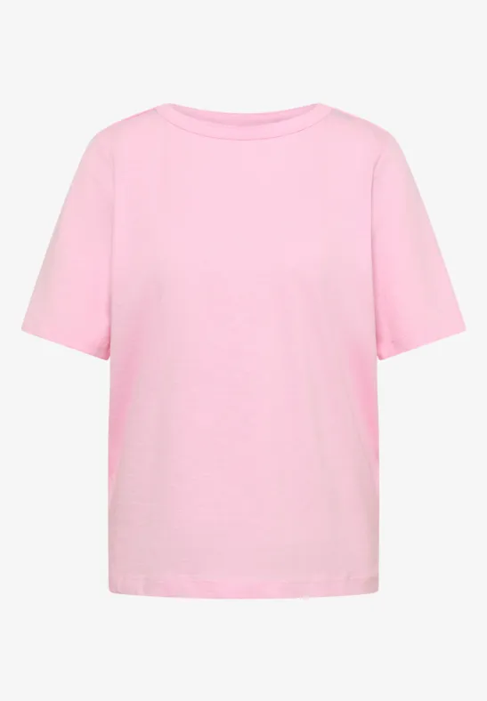 Kurzarm T-Shirt aus reiner Baumwolle light blush rose