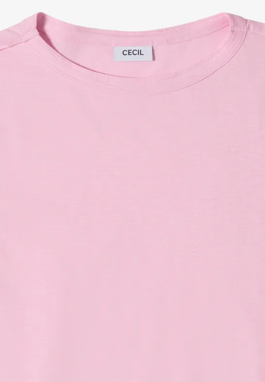 Kurzarm T-Shirt aus reiner Baumwolle light blush rose