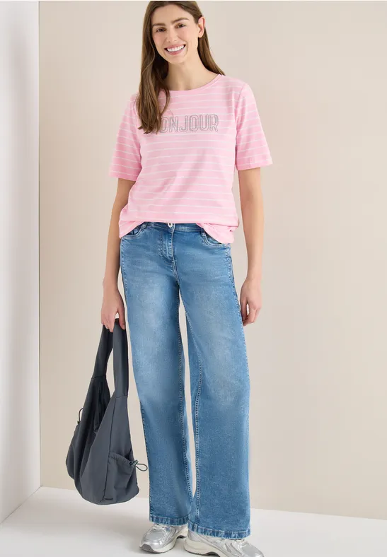 T-Shirt mit Schmuckstein Wording light blush rose