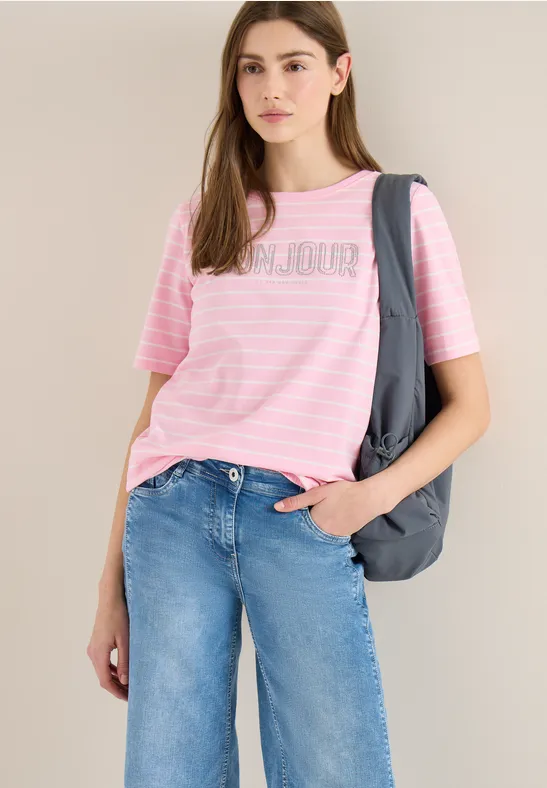 T-Shirt mit Schmuckstein Wording light blush rose