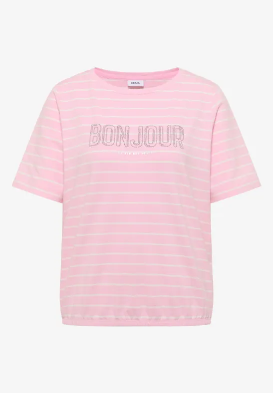 T-Shirt mit Schmuckstein Wording light blush rose