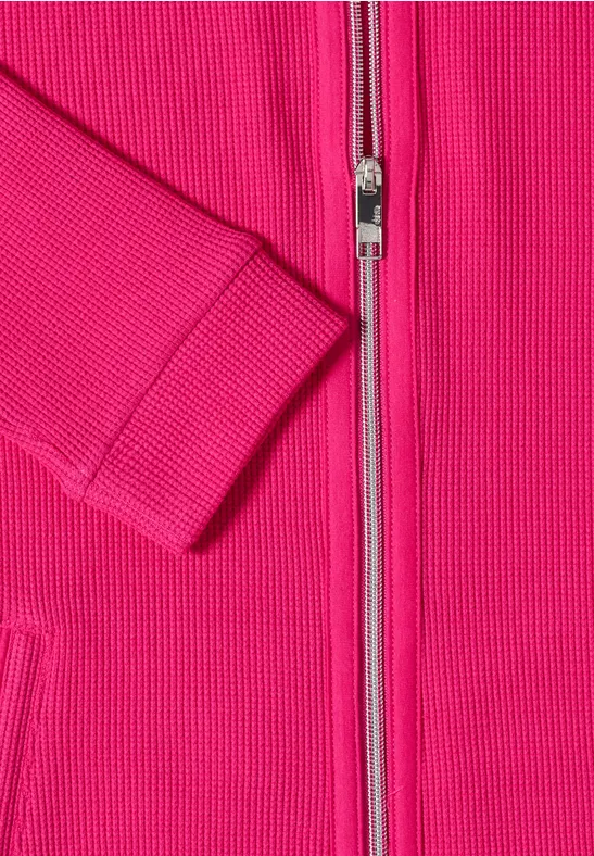 Langarm Jacke mit Kapuze und Taschen beetroot pink