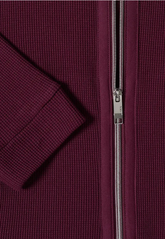 Langarm Jacke mit Kapuze und Taschen sweet grape red