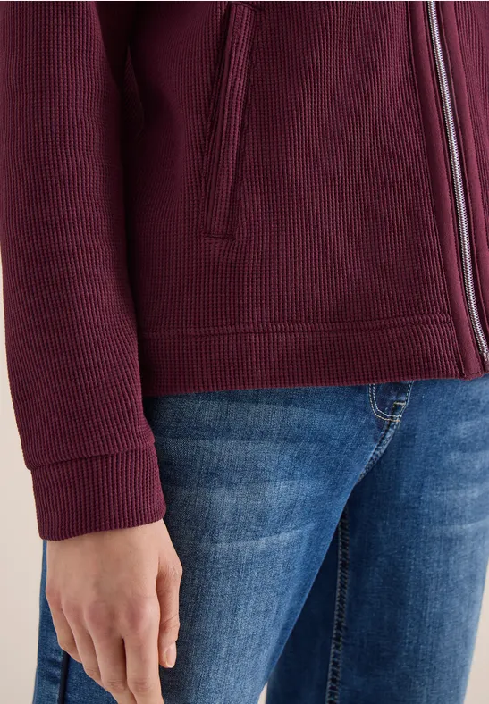 Langarm Jacke mit Kapuze und Taschen sweet grape red