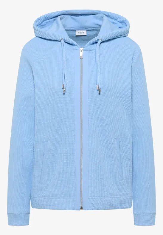 Langarm Jacke mit Kapuze und Taschen sporty light blue