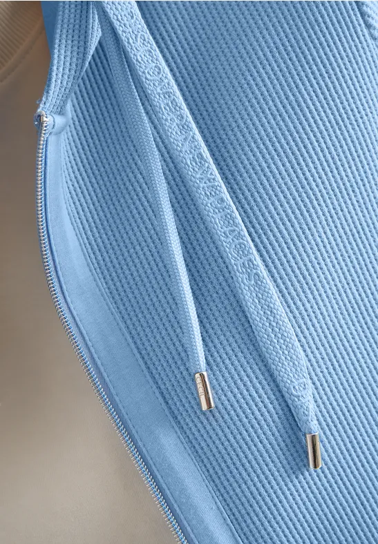 Langarm Jacke mit Kapuze und Taschen sporty light blue