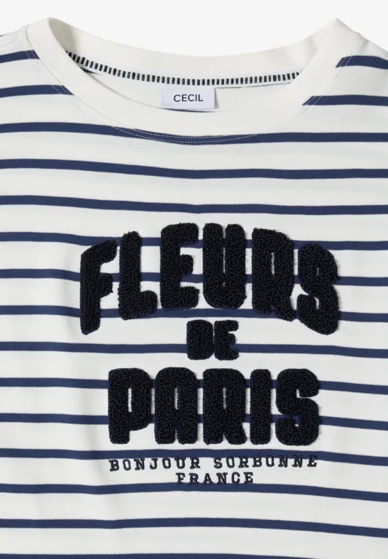 3/4-Arm Shirt mit Wording Artwork universal blue