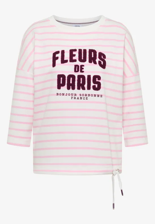 T-shirt à manches 3/4 avec artwork wording light blush rose