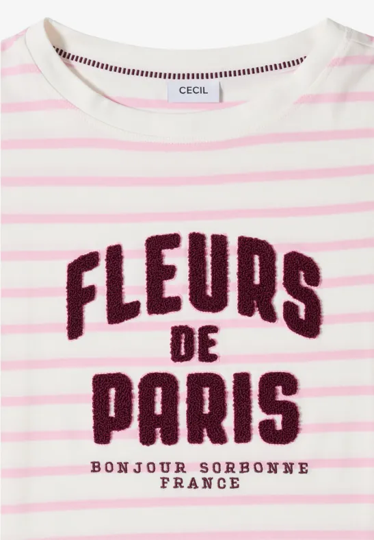 T-shirt à manches 3/4 avec artwork wording light blush rose