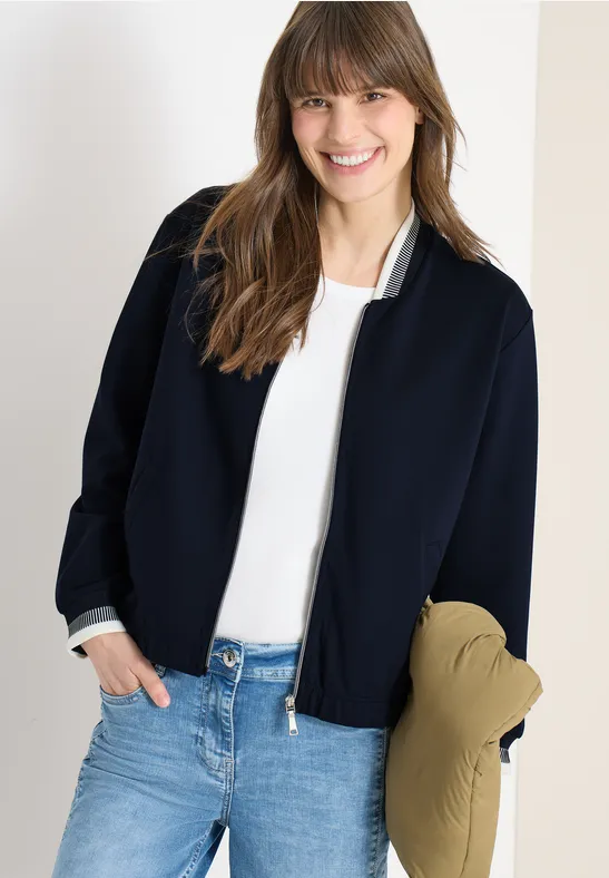 Blouson aus Jersey mit Knontrastdetails universal blue