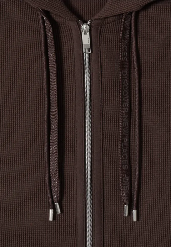 Langarm Jacke mit Kapuze und Taschen macchiato brown