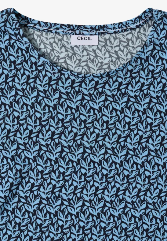 Basic T-Shirt mit Minimal Print universal blue