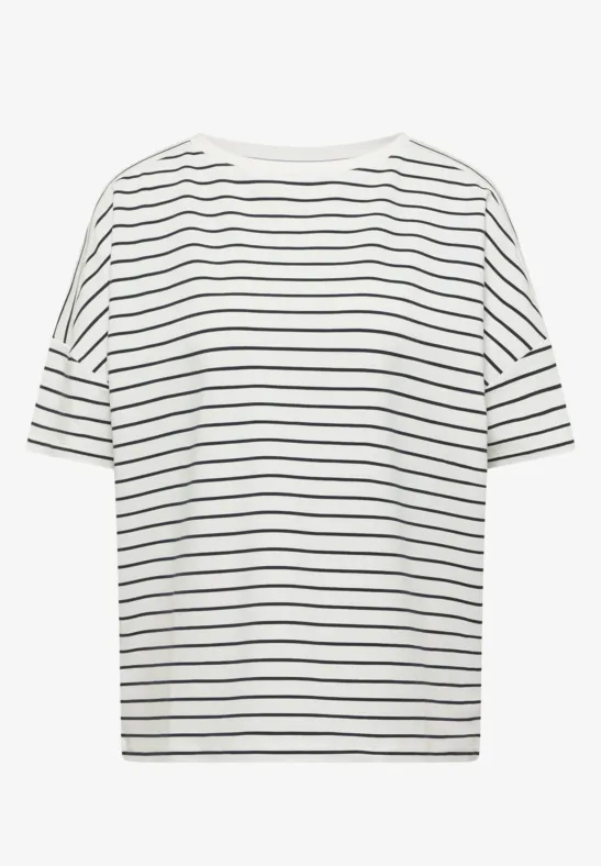 T-Shirt mit Boatneck und Streifen universal blue