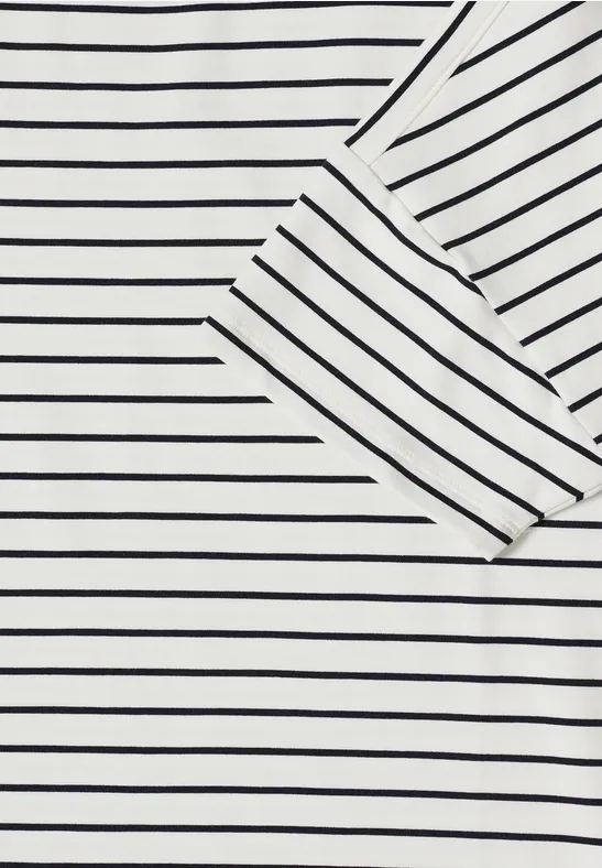 T-Shirt mit Boatneck und Streifen universal blue