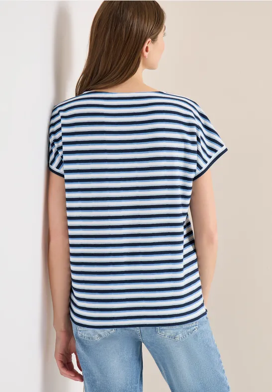 T-Shirt mit Streifen und Struktur urban navy blue