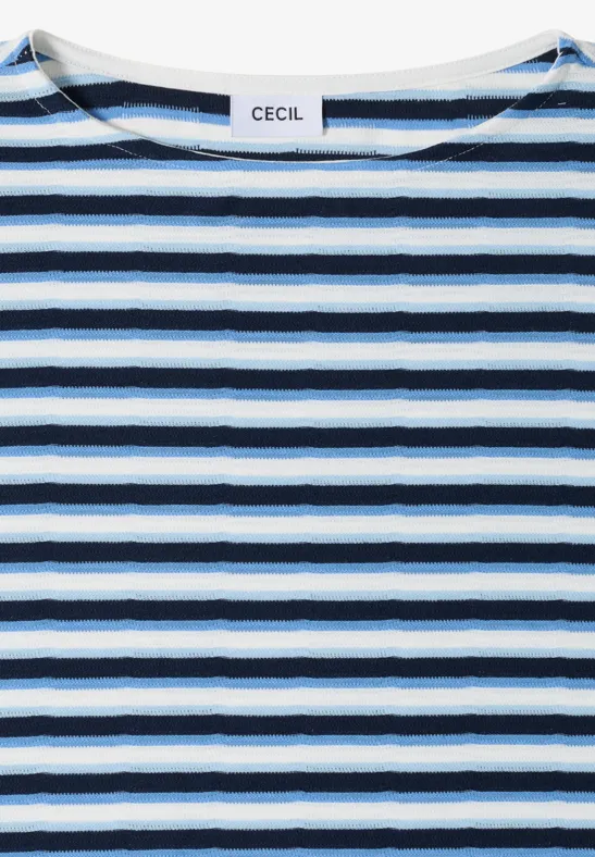 T-Shirt mit Streifen und Struktur urban navy blue