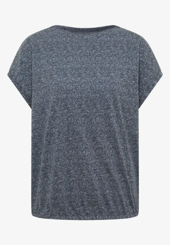 Shirt im Ausbrenner-Look mit Boatneck universal blue melange