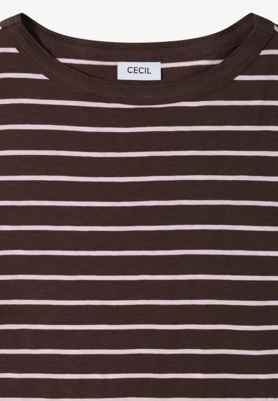T-Shirts mit Streifen im 2er-Pack macchiato brown/blush rose