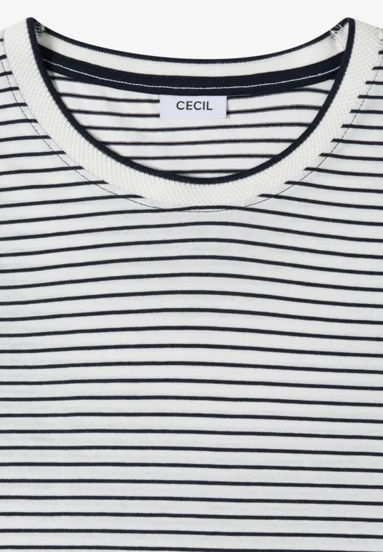 Kurzarm Shirt mit Rundhals und Streifen universal blue