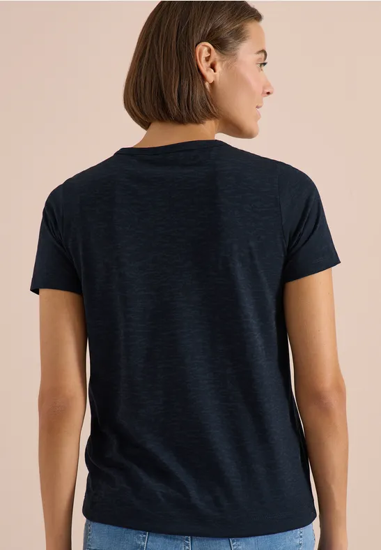 Kurzarm Shirt in Ausbrenner-Optik universal blue