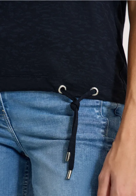 Kurzarm Shirt in Ausbrenner-Optik universal blue