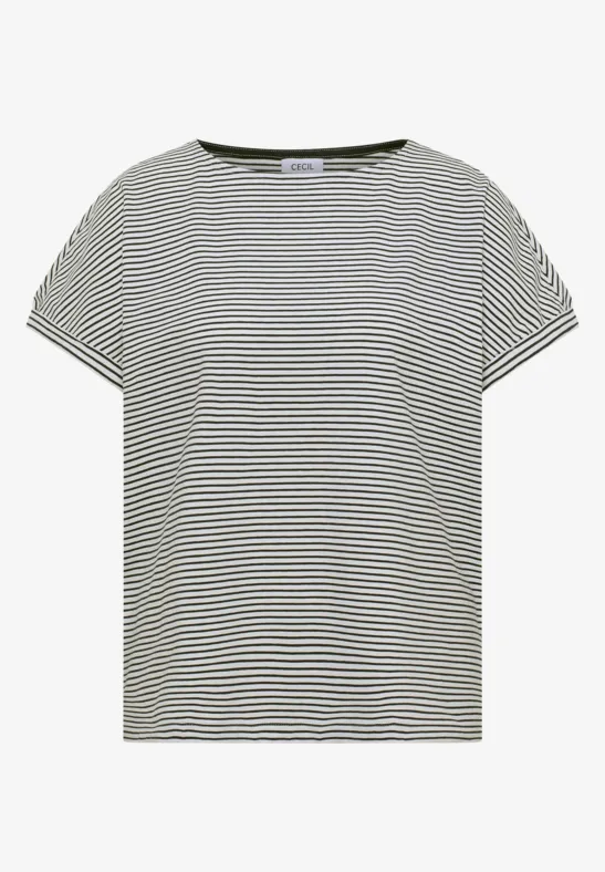 Kurzarm Shirt mit Boatneck und Knöpfen universal blue