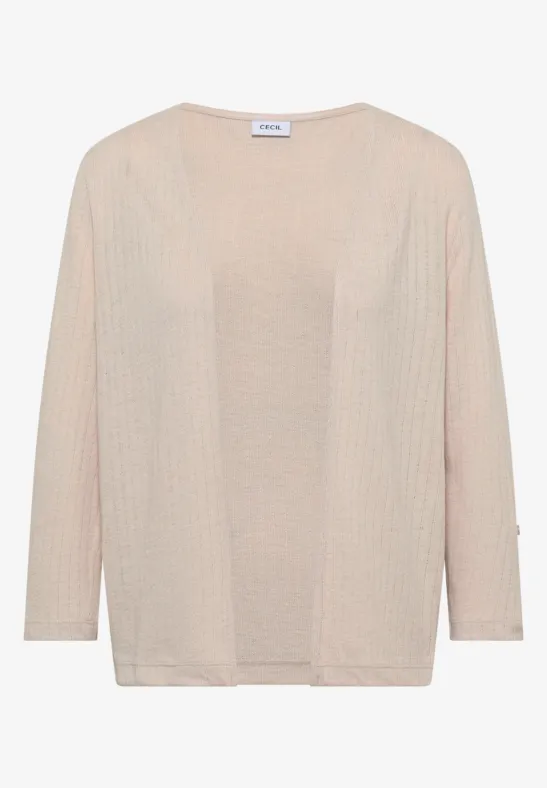 3/4-Arm Jacke in Strick-Optik pearl beige