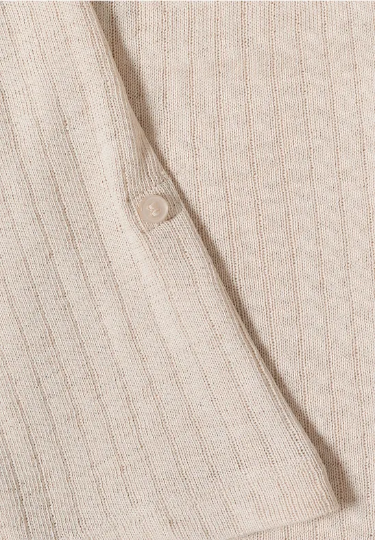 3/4-Arm Jacke in Strick-Optik pearl beige