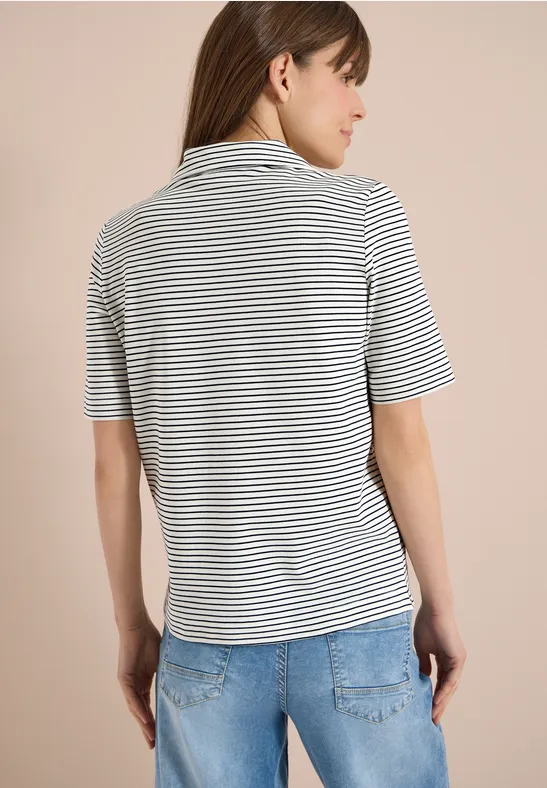 Kurzarm Poloshirt mit Streifen universal blue