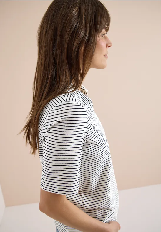 Kurzarm Poloshirt mit Streifen universal blue