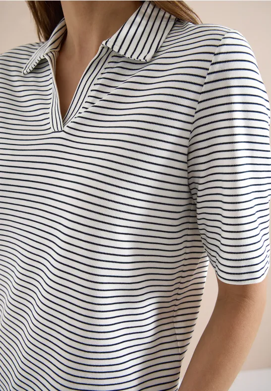 Kurzarm Poloshirt mit Streifen universal blue