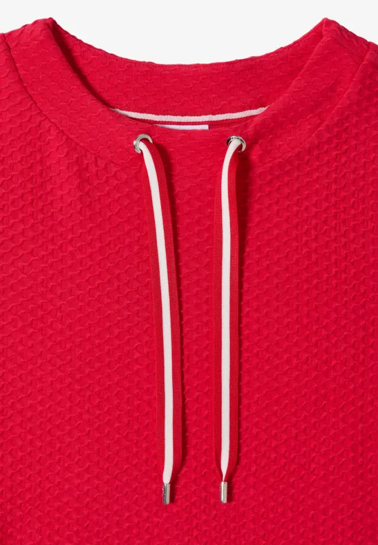 T-Shirt mit Rundhals mit Tunnelzug glazed apple red