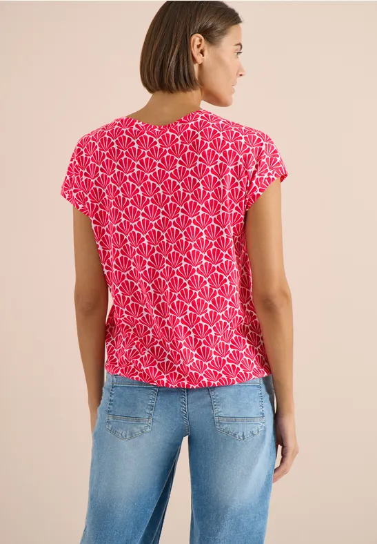 Kurzarm Shirt mit Spitzendetail glazed apple red