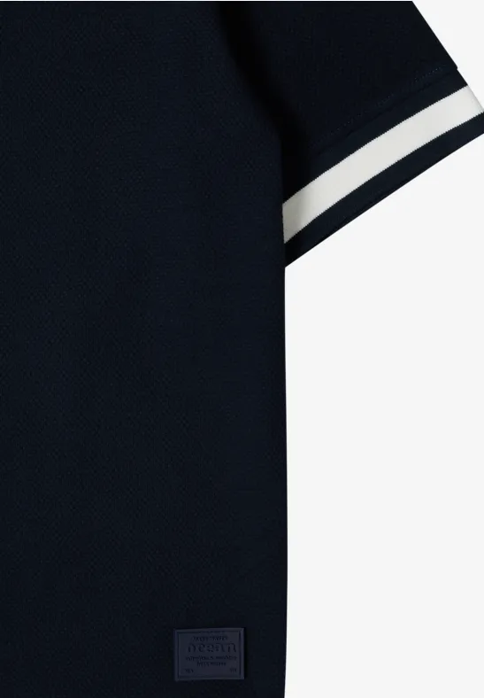 T-shirt à manches courtes avec capuche et détails côtelés universal blue