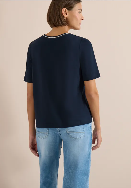 T-Shirt mit Rippdetails universal blue