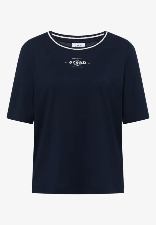 T-Shirt mit Rippdetails universal blue