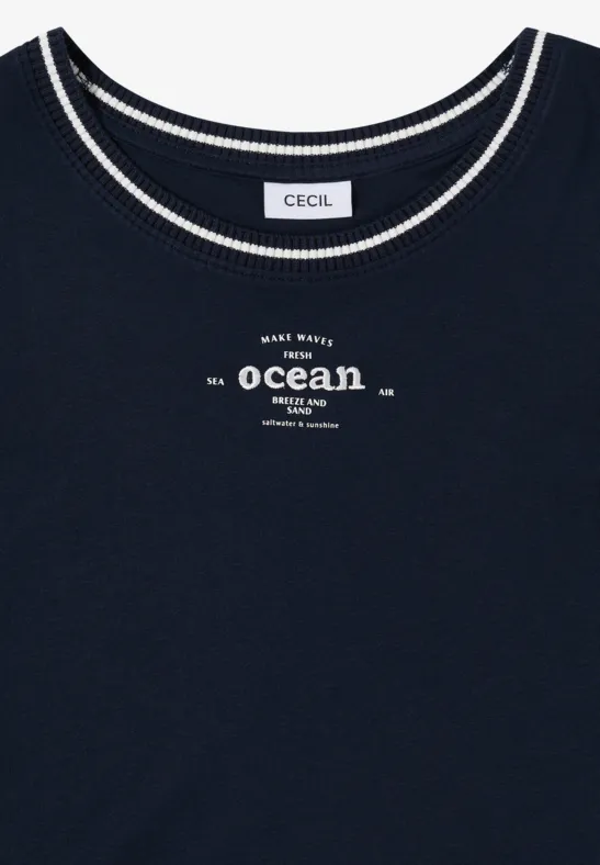 T-Shirt mit Rippdetails universal blue