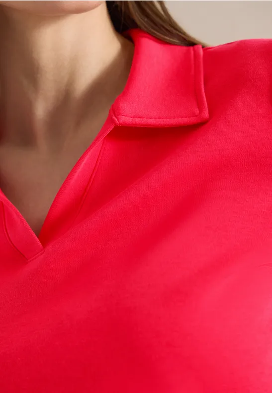 Kurzarm Poloshirt in Unifarbe glazed apple red