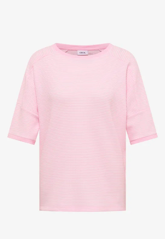 Shirt mit Boatneck und Struktur light blush rose