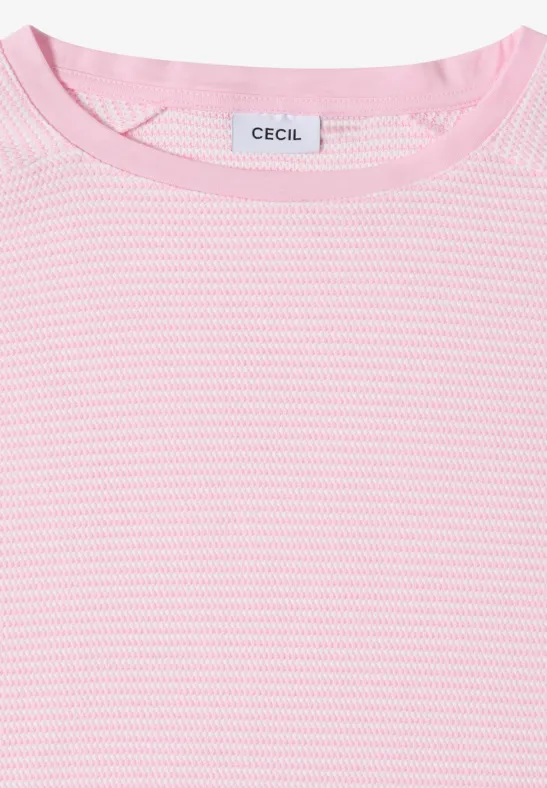 Shirt mit Boatneck und Struktur light blush rose