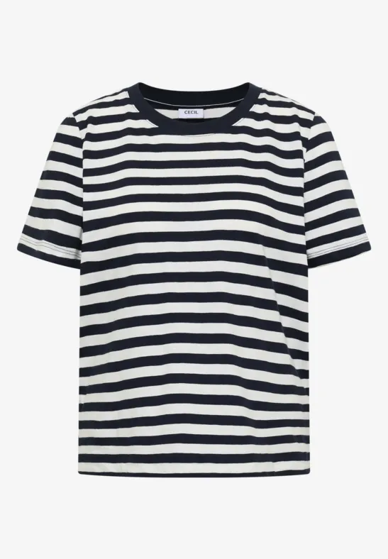 T-Shirt mit Rundhals und Streifen universal blue