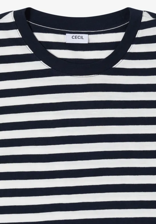 T-Shirt mit Rundhals und Streifen universal blue