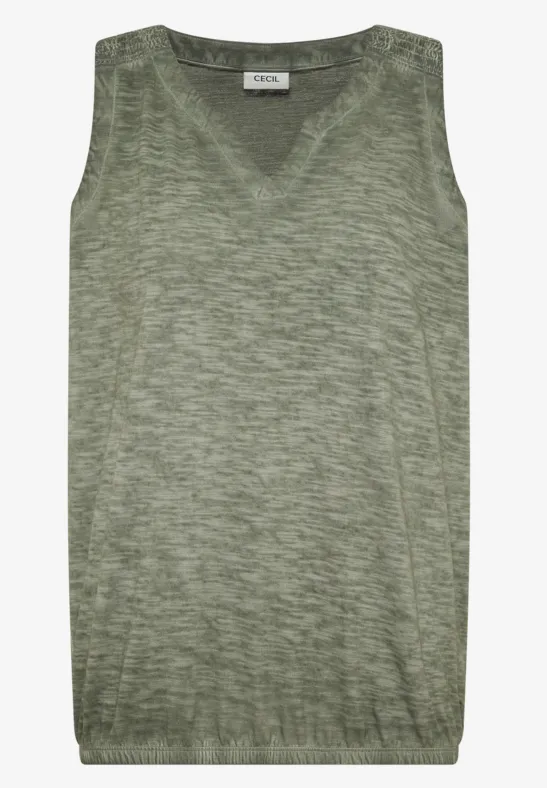 Ärmelloses Stricktop in hellem Grün