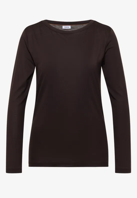 T-shirt à manches longues noir au design épuré.
