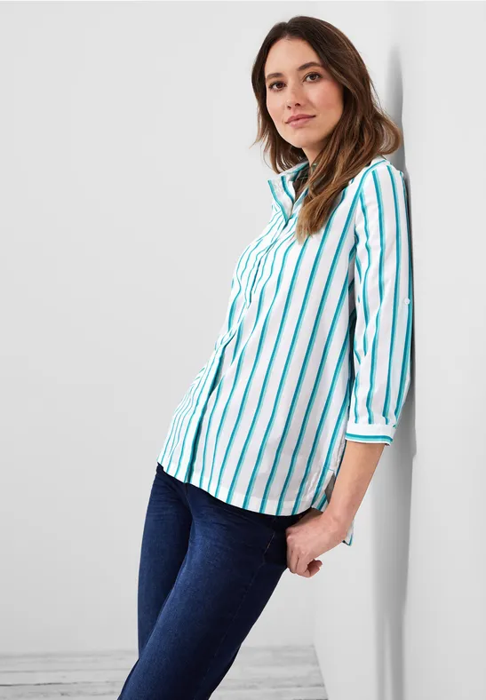 Bluse mit Multicolorstreifen clary mint