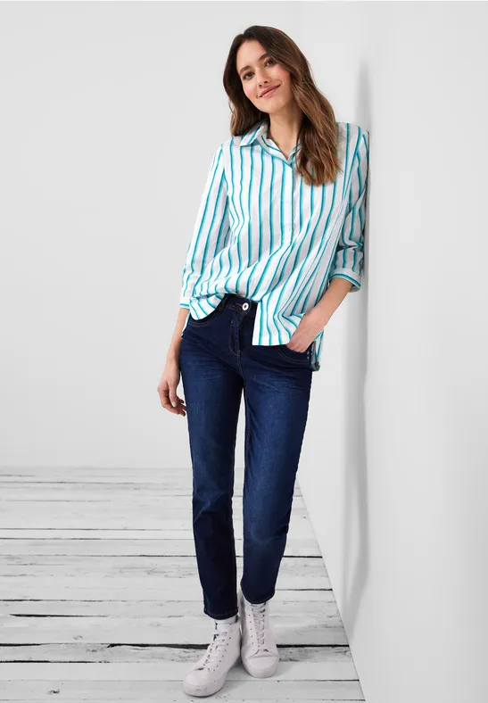 Bluse mit Multicolorstreifen clary mint