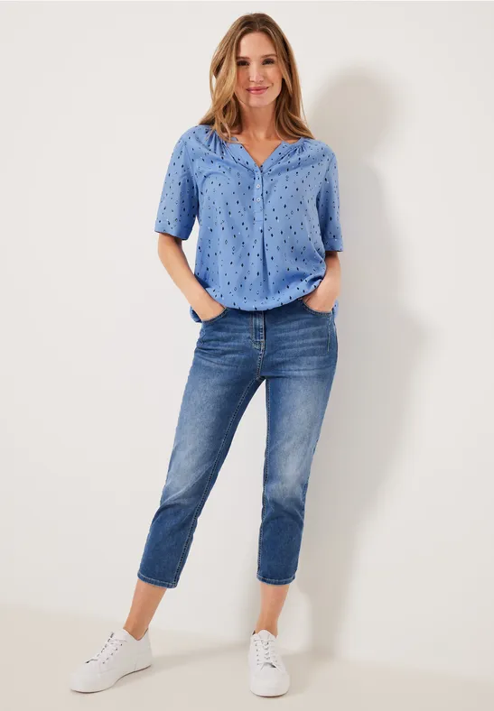 Bluse mit allover Print soft blouse blue