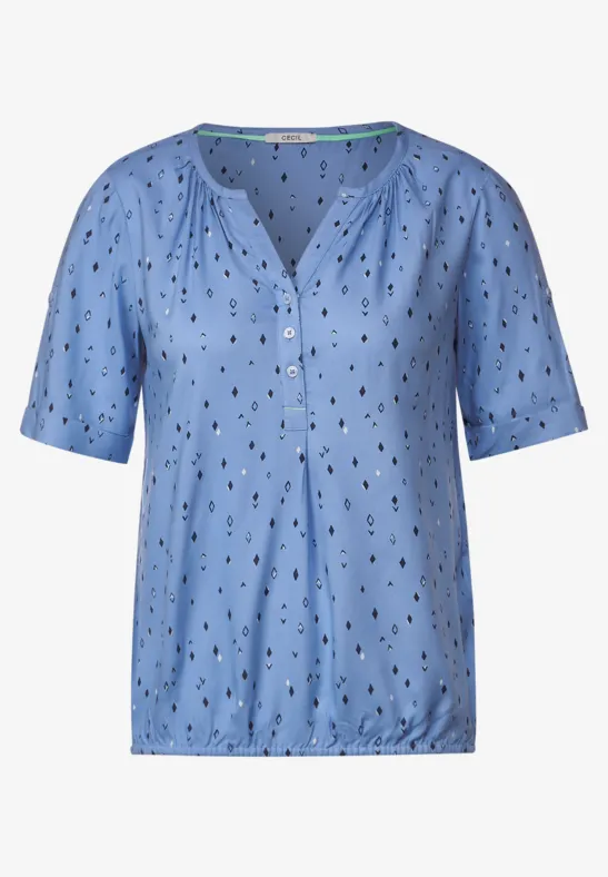 Bluse mit allover Print soft blouse blue